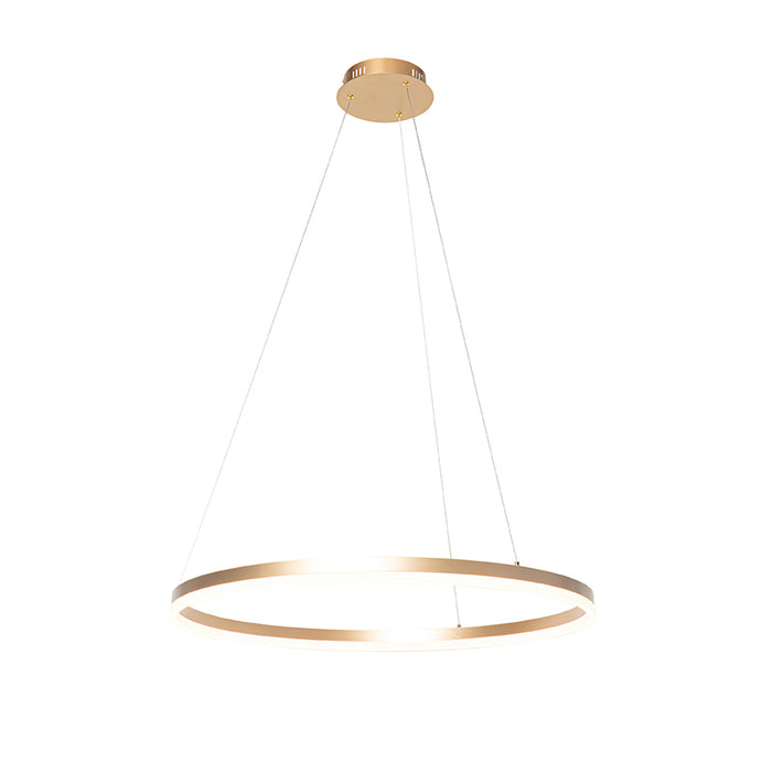 QAZQA Design hanglamp goud 60 cm incl. LED 3-staps dimbaar - Anello