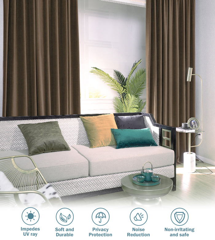 LW Collection Kant en klaar gordijnen bruin 290x270cm