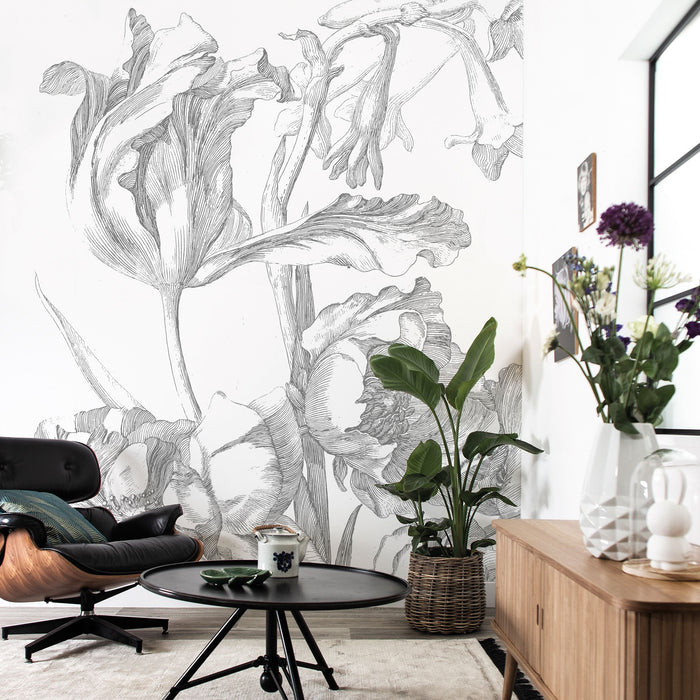 KEK Amsterdam Engraved Flowers Vliesbehang