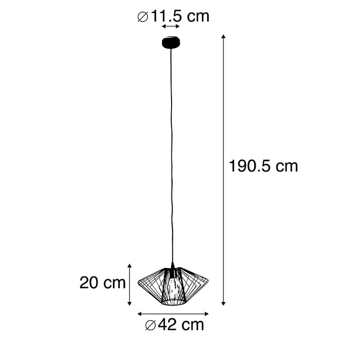 QAZQA Design hanglamp messing - Stiel
