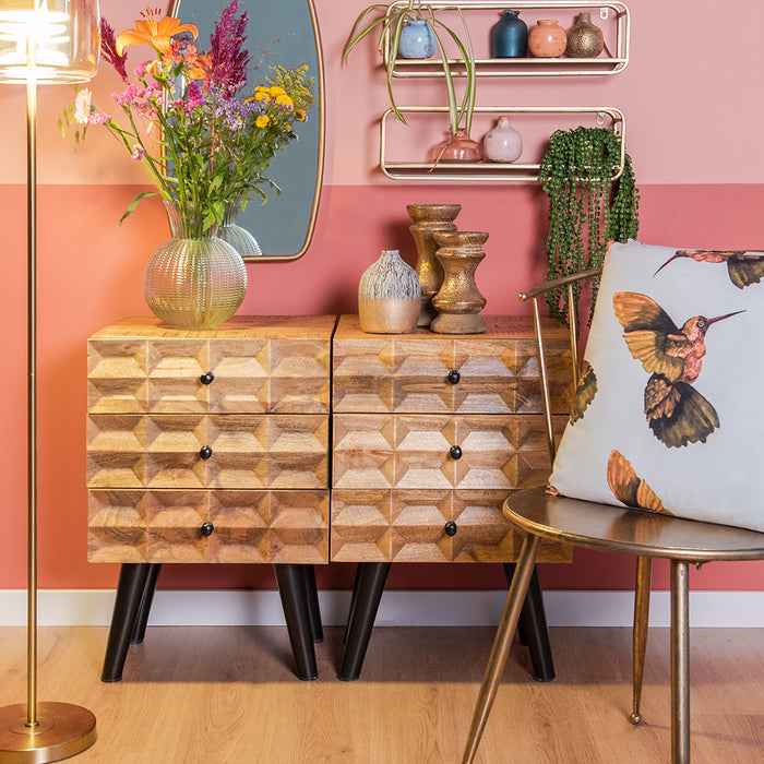 Clayre & Eef Vaas 8 cm Blauw Keramiek Rond Bloempot Binnen Pot