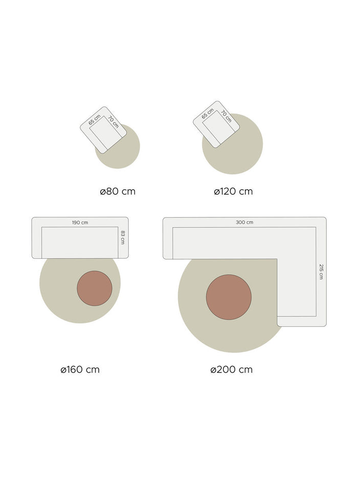 Veer Carpets - Vloerkleed Eli Beige ø200 cm