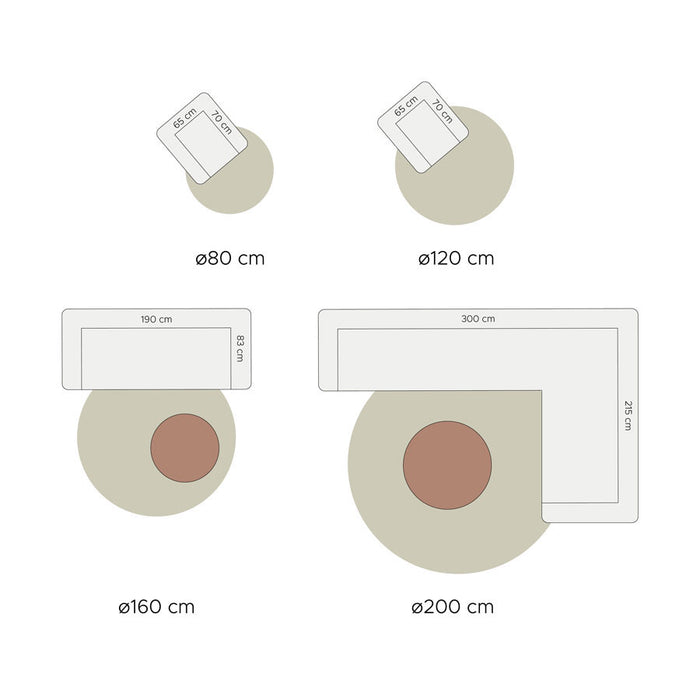 Veer Carpets - Vloerkleed Eli Beige ø120 cm