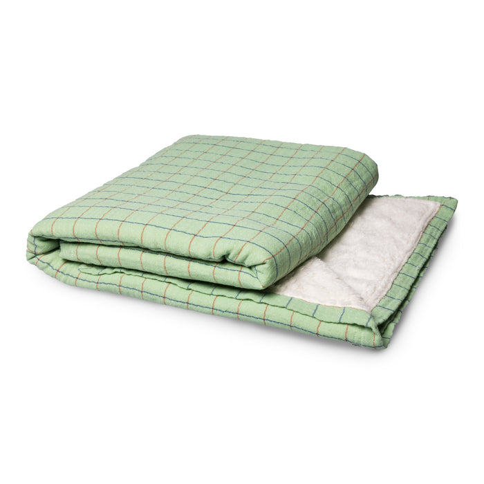 HKliving Checkered Sherpa Plaid 130 x 170 cm - Mint