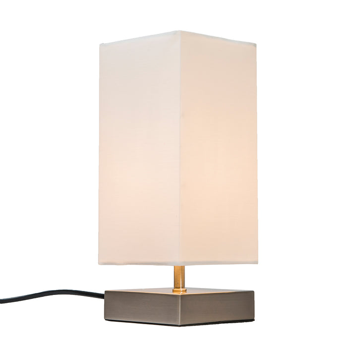 QAZQA Moderne tafellamp wit met staal - Milo