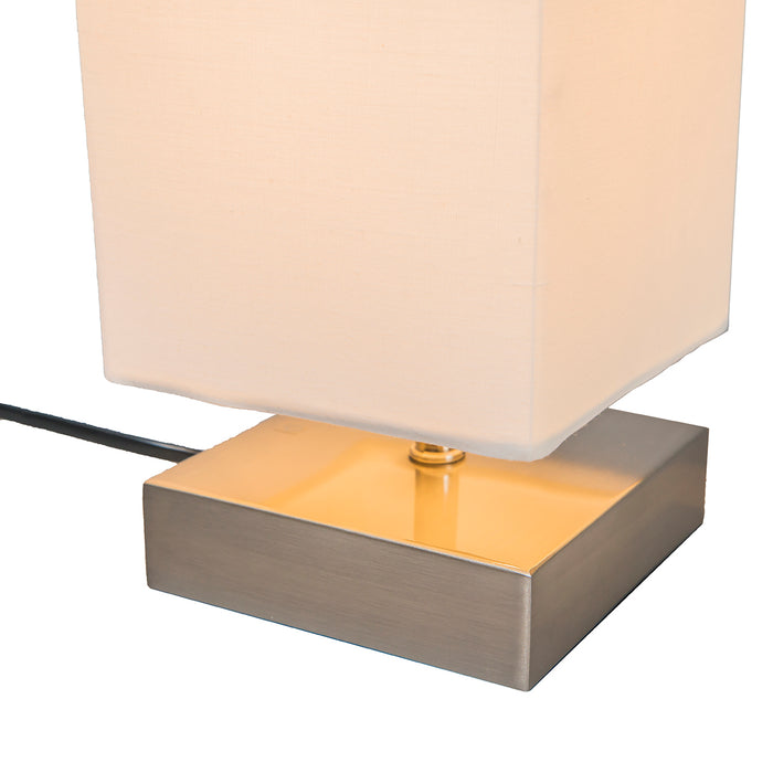 QAZQA Moderne tafellamp wit met staal - Milo