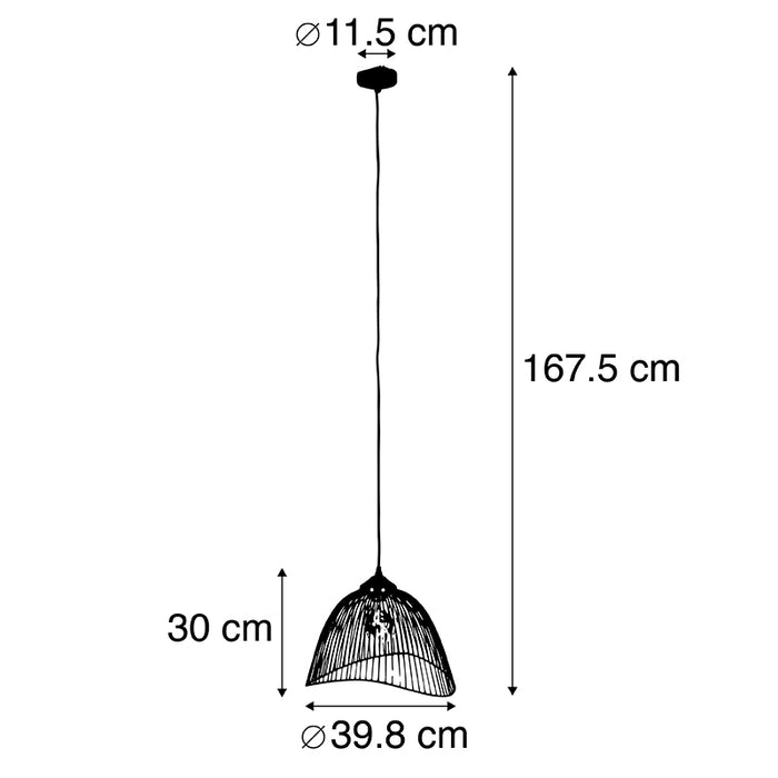 QAZQA Design hanglamp messing draad 39,8 cm - Pia
