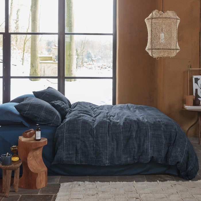 vtwonen Tufted Sierkussen 30 x 50 cm - Donkerblauw