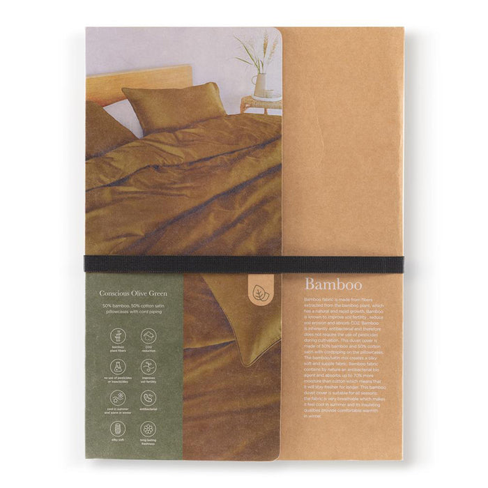 Beddinghouse Conscious Dekbedovertrek 240 x 200/220 cm - Olijfgroen