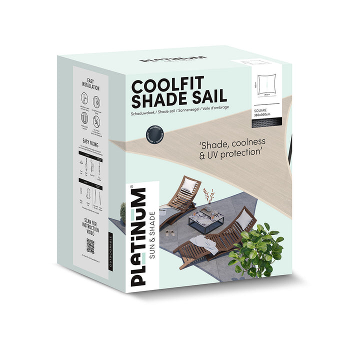 Nesling Coolfit Schaduwdoek Antraciet 360 x 360 cm