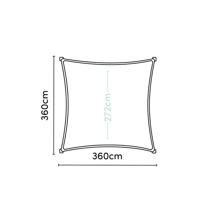 Nesling Coolfit Schaduwdoek Antraciet 360 x 360 cm