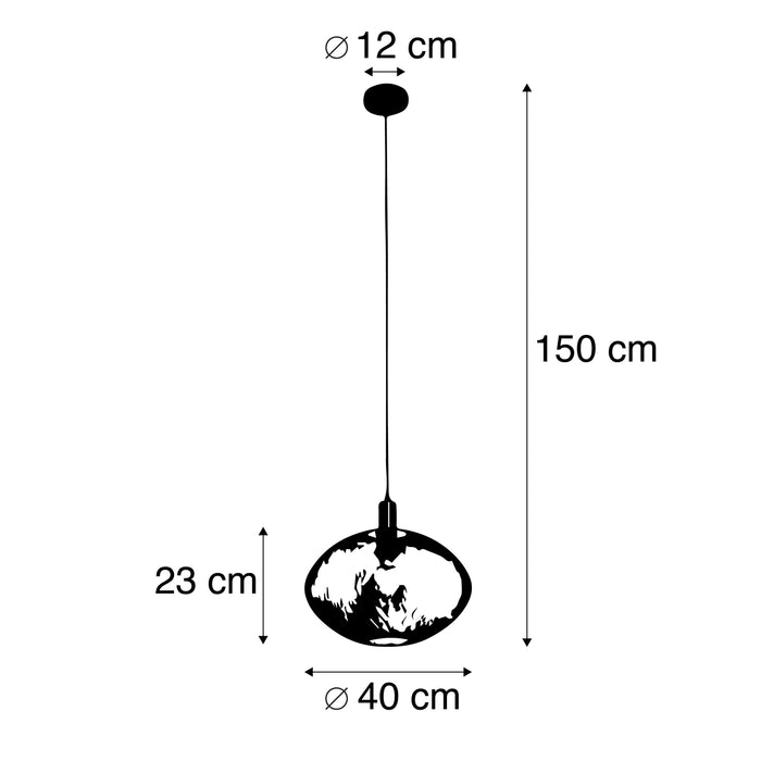QAZQA Hanglamp molly - Zwart - Industrieel - D 400mm