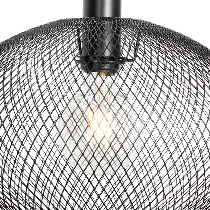 QAZQA Hanglamp molly - Zwart - Industrieel - D 400mm