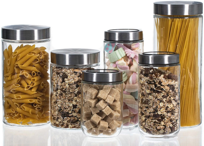 Sareva Voorraadpot - Glas | RVS deksel - ø 11.5 cm | 2.2 liter