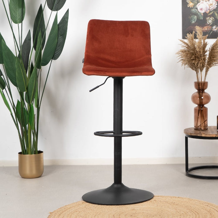 Bronx71 Velvet barkruk Frenkie koper 60-76 cm