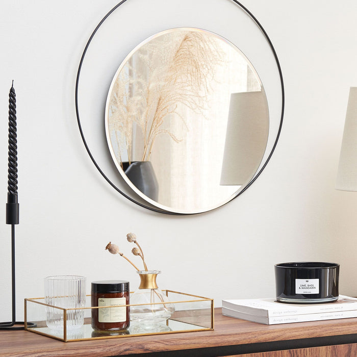 Beliani - AGDE - Wandspiegel - Zwart - IJzer