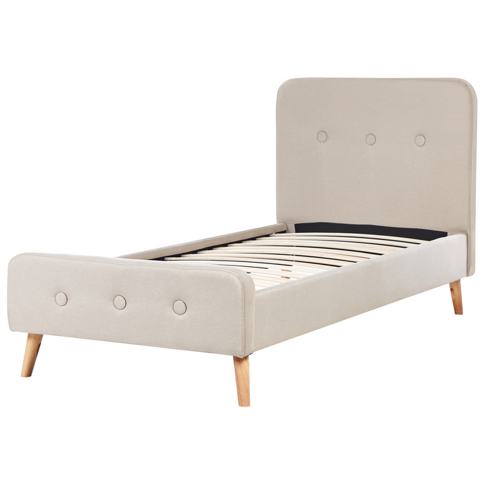 Beliani - RENNES - Kinderbed - Lichtbeige - 90 x 200 cm - Polyester