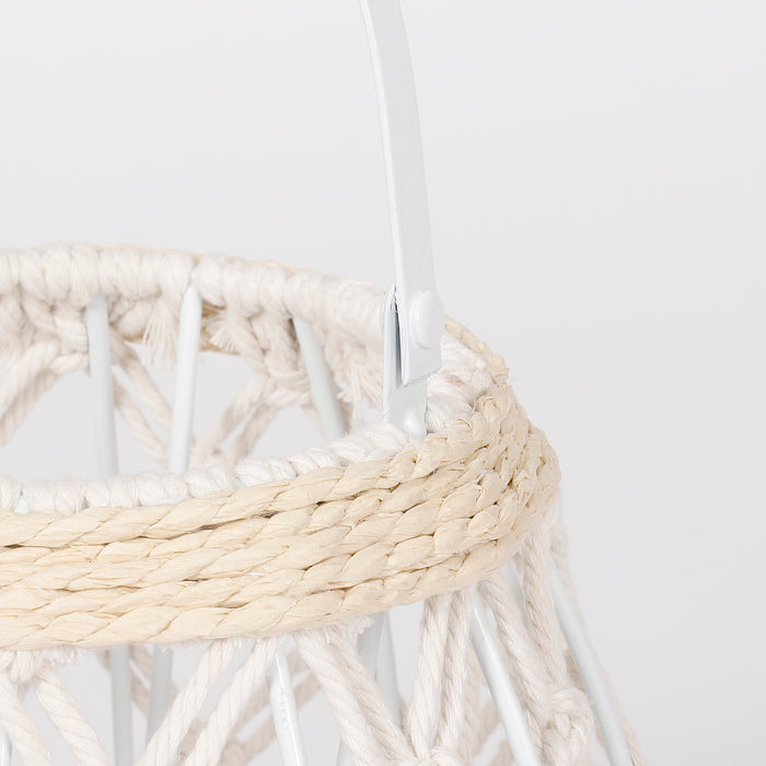 Mica Decorations Windlicht - H20,5 x Ø19 cm - Katoen - Off White