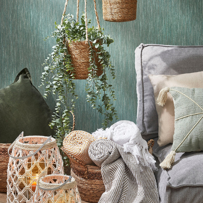 Mica Decorations Windlicht - H20,5 x Ø19 cm - Katoen - Off White