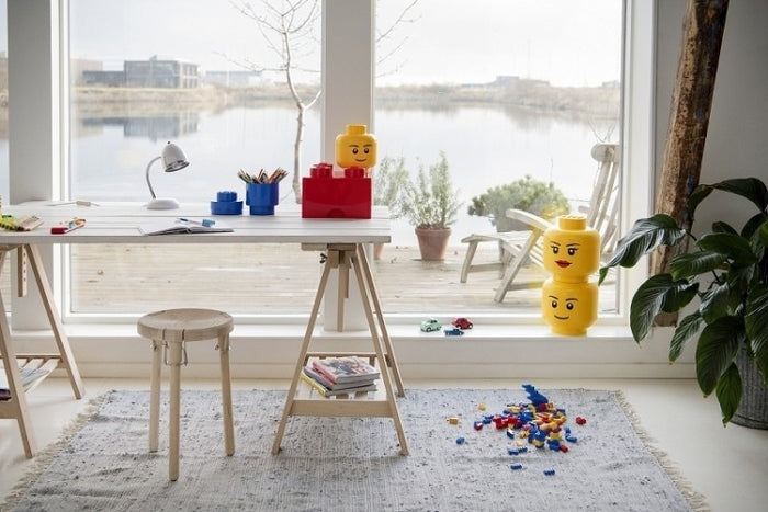 LEGO - Opbergbox Iconic Hoofd Girl 24 cm, Geel - LEGO