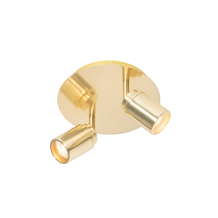 QAZQA Moderne badkamer spot messing 2-lichts IP44 - Ducha