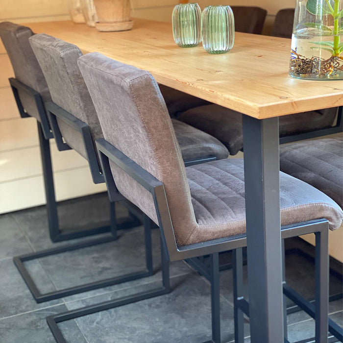 Bronx71 Industriële barkruk Block antraciet eco-leer 79 cm