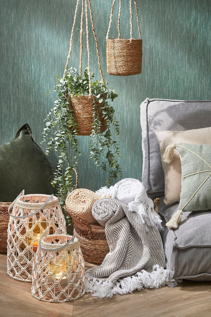 Mica Decorations Windlicht - H30 x Ø23 cm - Katoen - Off White