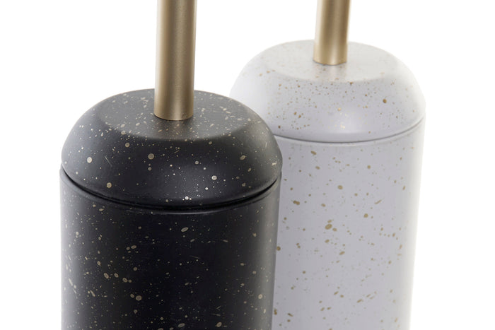 Toiletborstel met houder Black Spots – Zwart|Goud