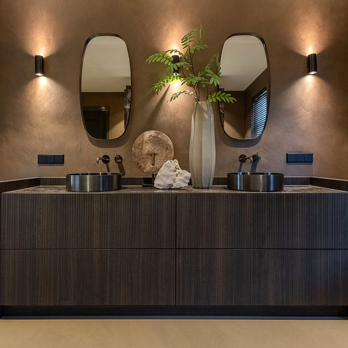 Artdelight Wandlamp Roulo 2 Licht Brons GU10 Up & Downlight