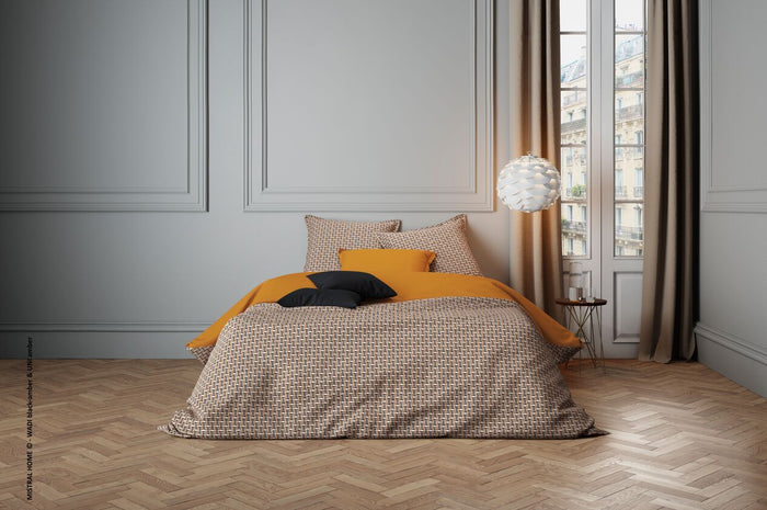 Mistral Home-Dekbedovertrek-100%Katoen satijn-260x240+2x65x65cm-Oker