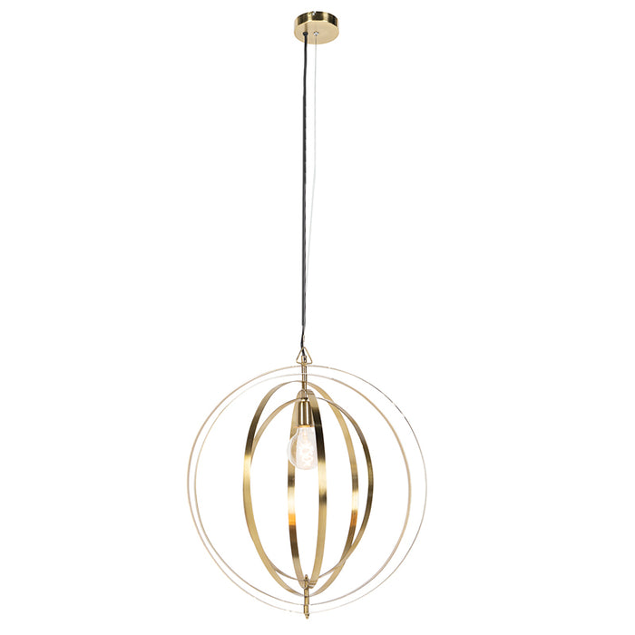 QAZQA Vintage hanglamp messing draaibaar - Rings