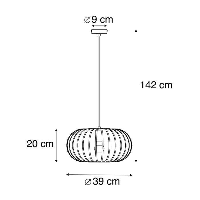 QAZQA Design hanglamp zwart draad 39cm - Johanna