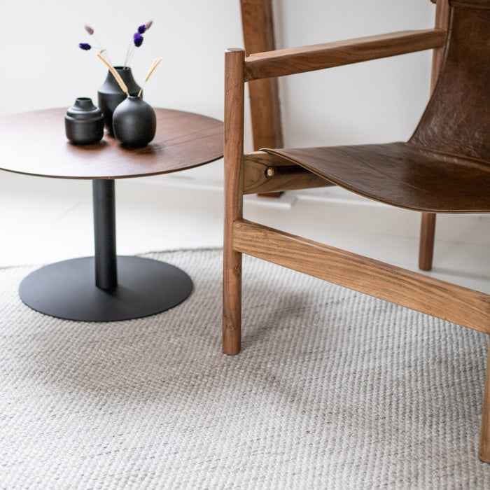 Vloerkleed Gerecycled Materiaal Rond Ciro Marmer|grijs-220 Ø - (L)