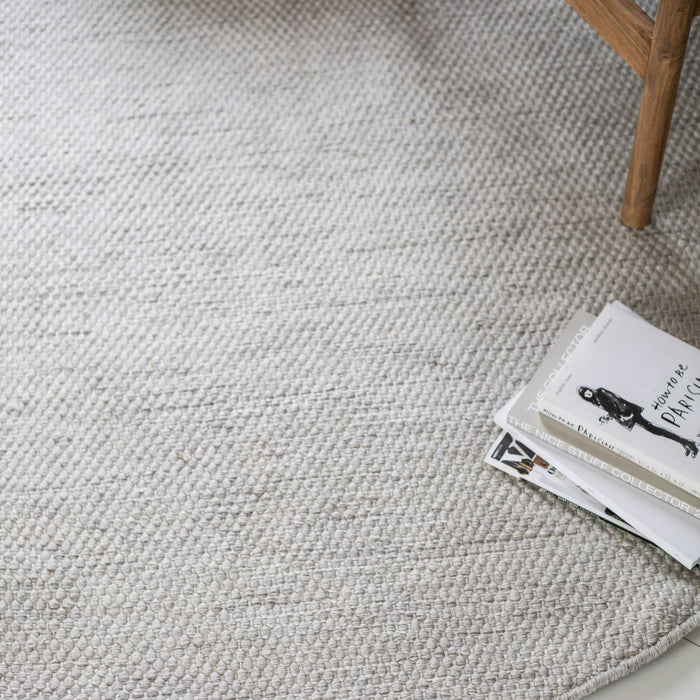 Vloerkleed Gerecycled Materiaal Rond Ciro Marmer|grijs-220 Ø - (L)