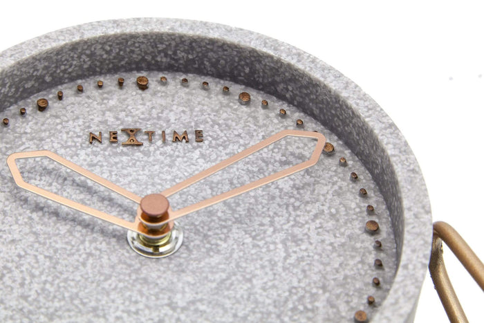 NeXtime - NeXtime - Tafelklok - 17.5x15.5x5cm - Polyresin- Grijs -