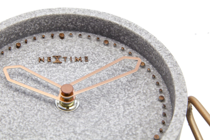 NeXtime - NeXtime - Tafelklok - 17.5x15.5x5cm - Polyresin- Grijs -