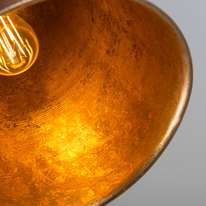 QAZQA Vintage hanglamp koper met goud - Burn