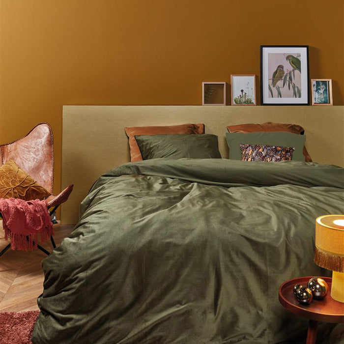 At Home by Beddinghouse Cosy Corduroy Dekbedovertrek 200 x 220 cm - Groen