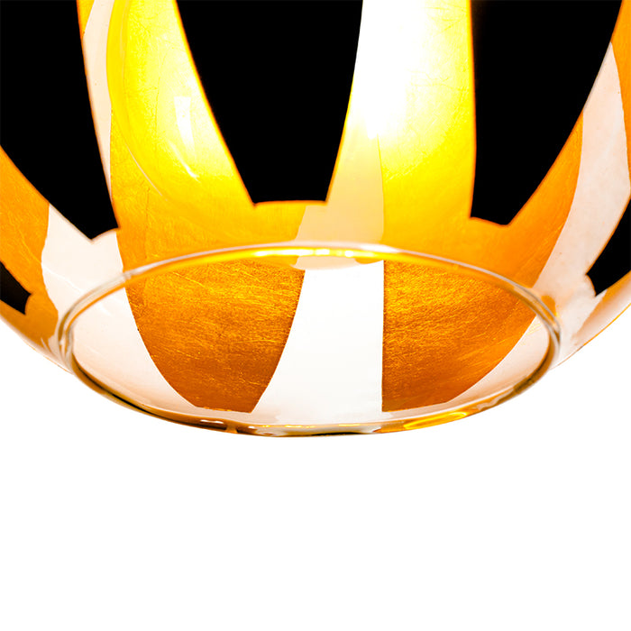 QAZQA Hanglamp melone - Zwart - Modern - D 40cm