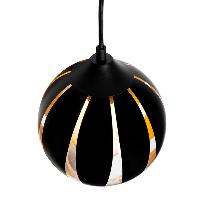 QAZQA Hanglamp melone - Zwart - Modern - D 40cm
