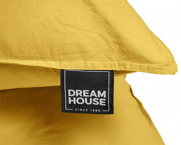 Dekbedovertrek Stone Washed - 100% Natuurlijk - Okergeel - 200x220cm