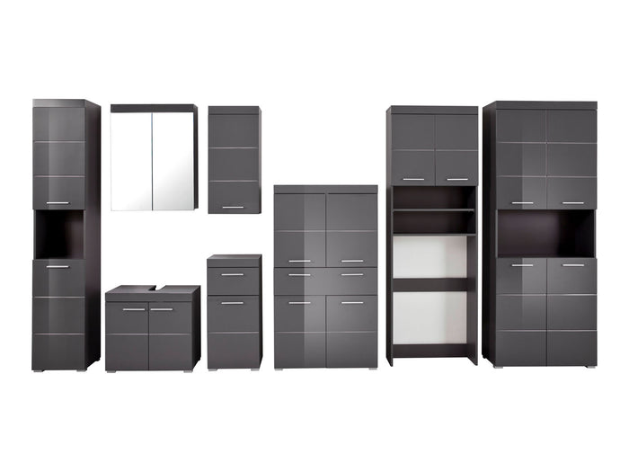 Hioshop AmandaMandoBea kolomkast 1 open vak, 4 deuren grijs, agave