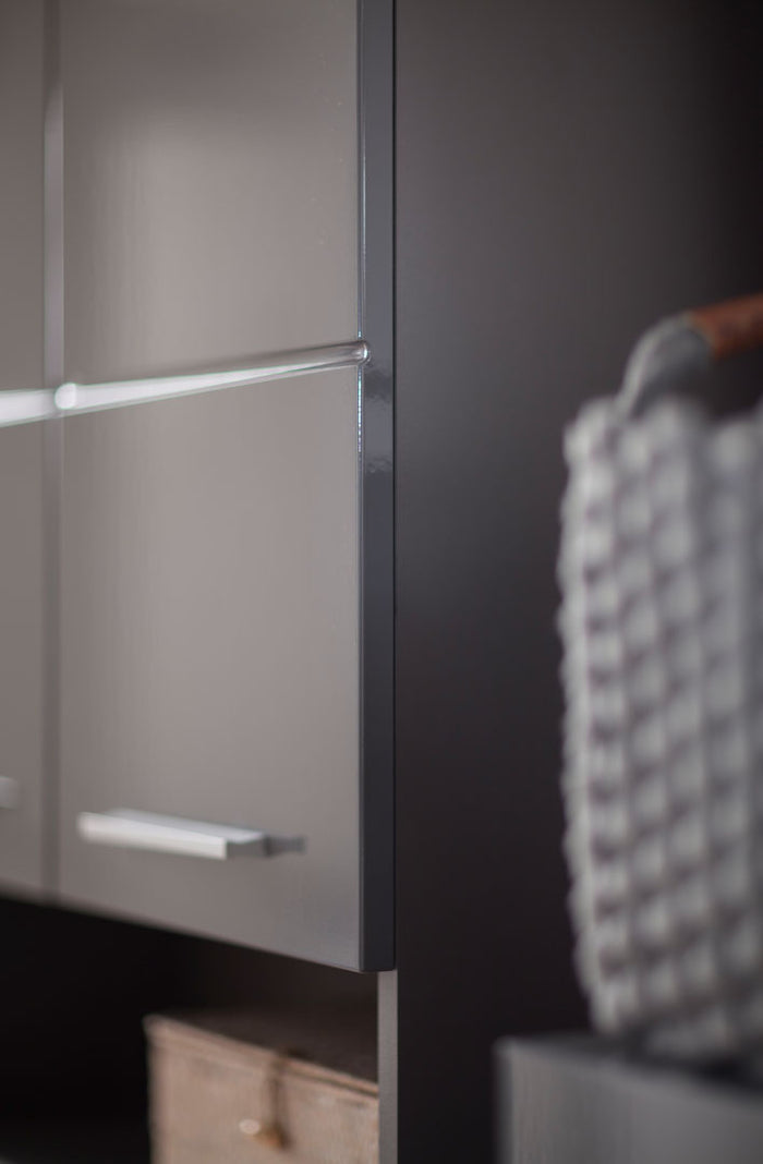 Hioshop AmandaMandoBea kolomkast 1 open vak, 4 deuren grijs, agave