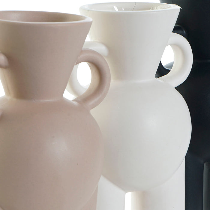 CASA DI ELTURO Deco Vaas Nordic Body Porselein - Parel Wit - H20 cm