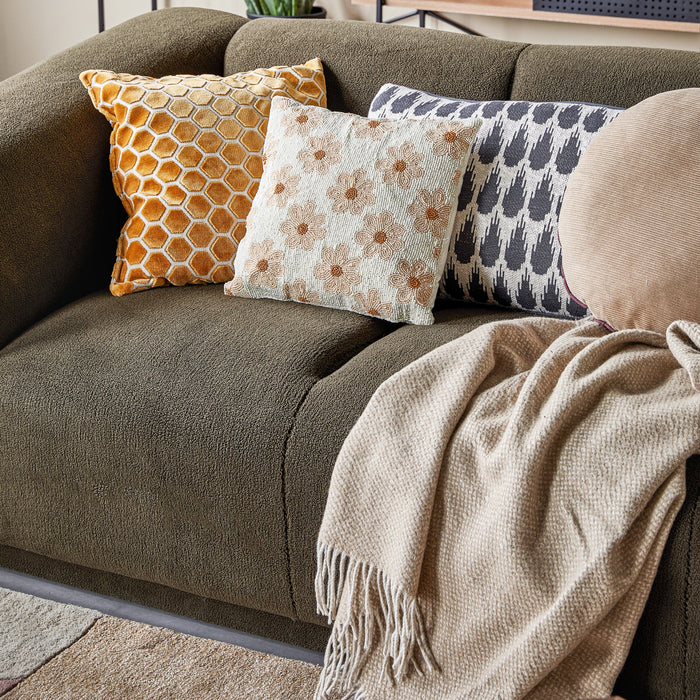 Malagoon Beige Structure Recycled Wool Plaid 125 x 150 cm