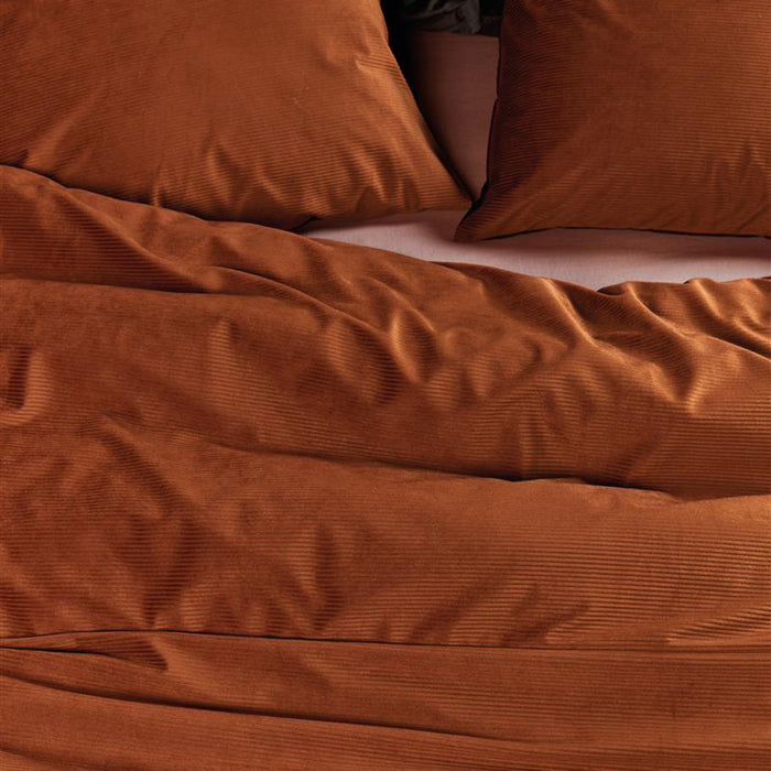 At Home by Beddinghouse Cosy Corduroy Dekbedovertrek 140 x 220 cm - Terra