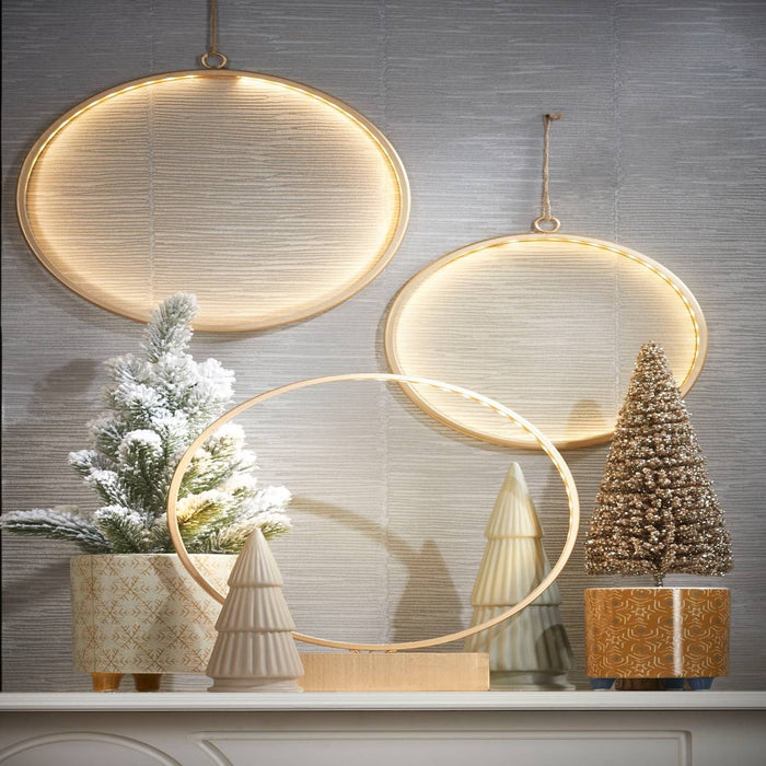 House of Seasons Decoratie Cirkel Kerst Sfeerverlichting Ø 30 cm - Goud