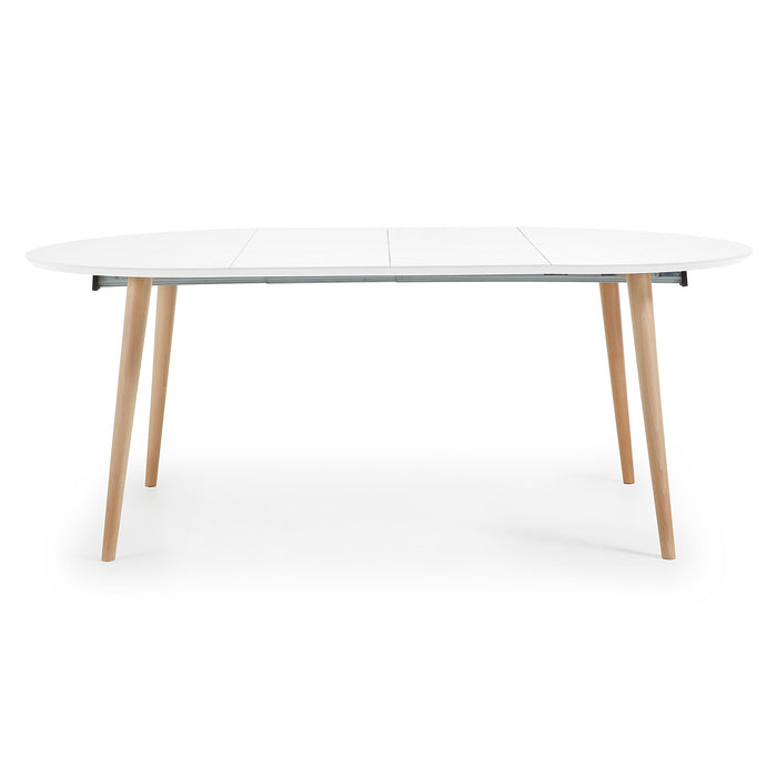 Kave Home Oqui Eettafel Uitschuifbaar Rond - 120/200 x 120 cm - Wit