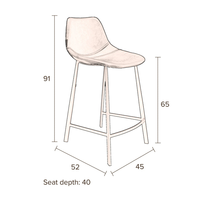Dutchbone Franky Velvet Barkruk