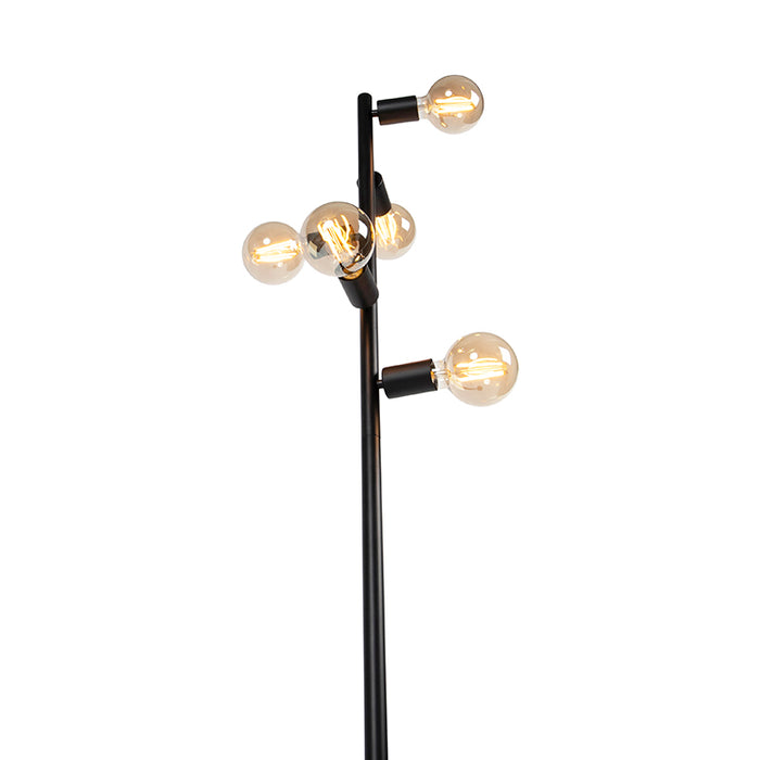 QAZQA Moderne vloerlamp zwart 5-lichts - Facil